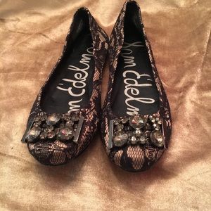 Sam Edelman Lace Flats with Jeweled Accent